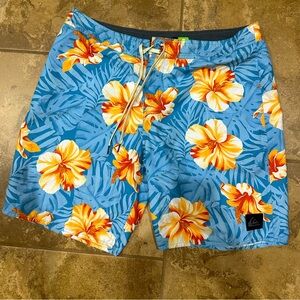 Quiksilver Blue and Orange Board Shorts Vibrant Swimwear